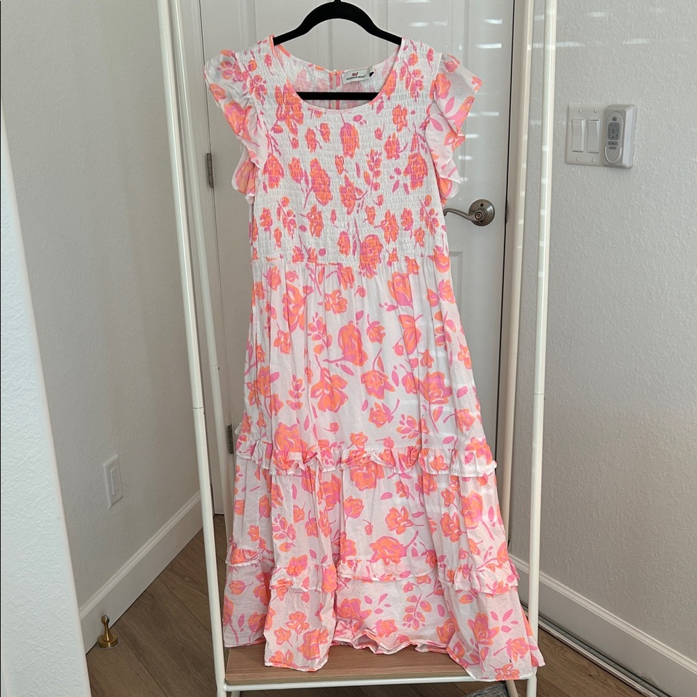 Vineyard Vines Floral Pink, Orange, and White Dress